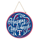 Texas Rangers Holiday Round Door Décor with Hanging Rope, 18x18