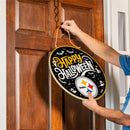 Pittsburgh Steelers Halloween Round Door Décor with Hanging Rope, 18x18