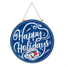Toronto Blue Jays Holiday Round Door Décor with Hanging Rope, 18x18