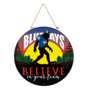 Toronto Blue Jays Bigfoot Round Door Décor with Hanging Rope, 18x18