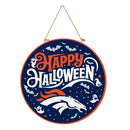 Denver Broncos Halloween Round Door Décor with Hanging Rope, 18x18