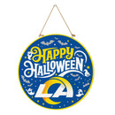 Los Angeles Rams Halloween Round Door Décor with Hanging Rope, 18x18