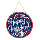 Cleveland Guardians Holiday Round Door Décor with Hanging Rope, 18x18