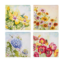 Pollinator Garden Indoor Wall Decor, Textile, Floral Canvas, 8" L x 8" H, Asst of 4