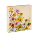 Pollinator Garden Indoor Wall Decor, Textile, Floral Canvas, 8" L x 8" H, Asst of 4