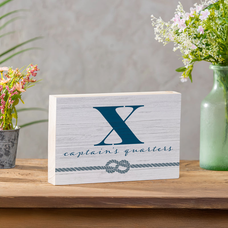 Coastal Wooden Plock Monogram Captain 12x8" X X