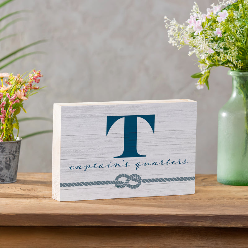 Coastal Wooden Plock Monogram Captain 12x8" T T