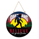 Cleveland Guardians Bigfoot Round Door Décor with Hanging Rope, 18x18