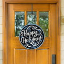 Utah Mammoth Holiday Round Door Décor with Hanging Rope, 18x18