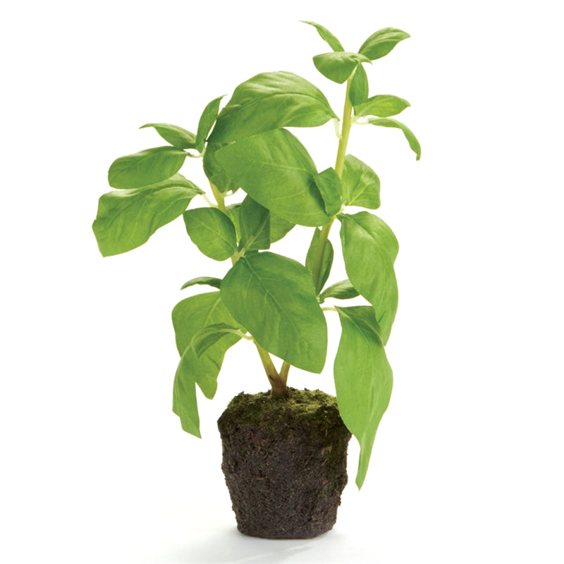 Basil Dropin 9" Artificial Faux (Fake) Herb Drop-In Plant