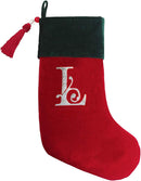 Classic red and green velvet Christmas stocking, finished with a decorative tassel. A perfect festive touch for those who prefer a simple, elegant design.
