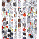 Evergreen Wind,Silver and Multi-Colored Mirrored Outdoor Chandelier with Solar Lights,8.5x8.5x30.75 Inches