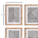 NAPA Home & Garden, ACHROMATIC LINEAR PETITE PRINTS, SET OF 4,N2NH13
