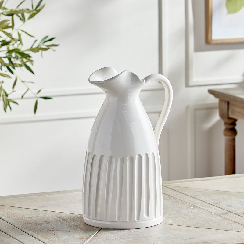 NAPA Home & Garden, CASCINA DECORATIVE PITCHER LARGE,N3MG31WH
