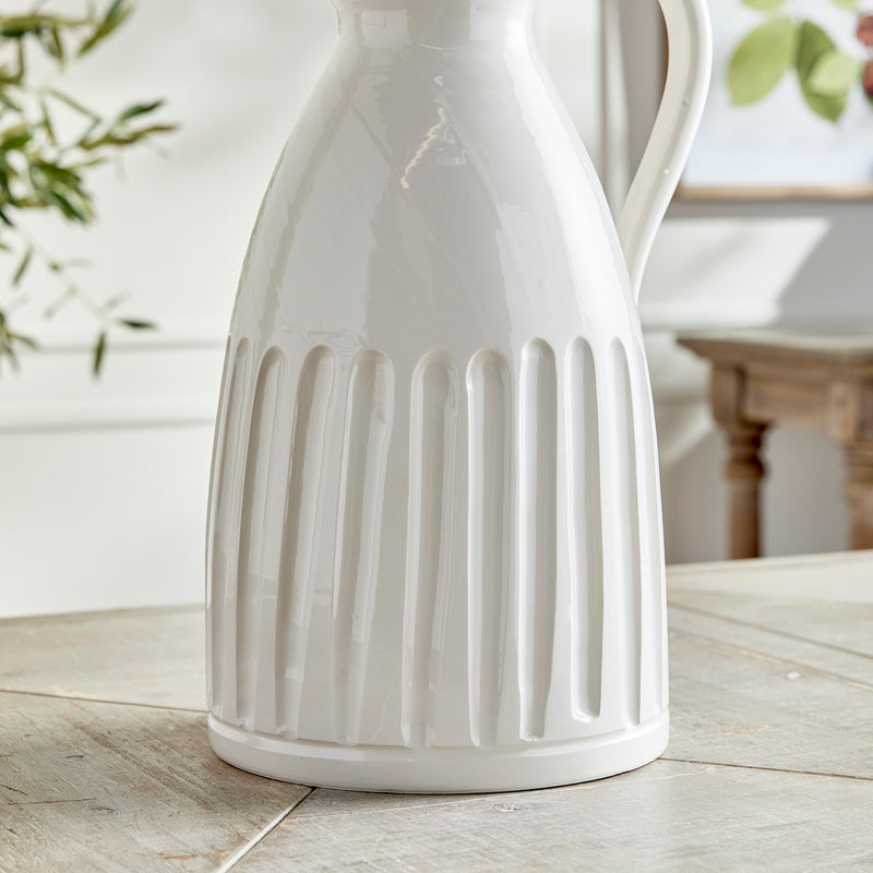 NAPA Home & Garden, CASCINA DECORATIVE PITCHER LARGE,N3MG31WH