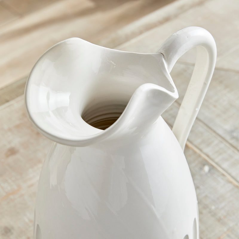NAPA Home & Garden, CASCINA DECORATIVE PITCHER LARGE,N3MG31WH