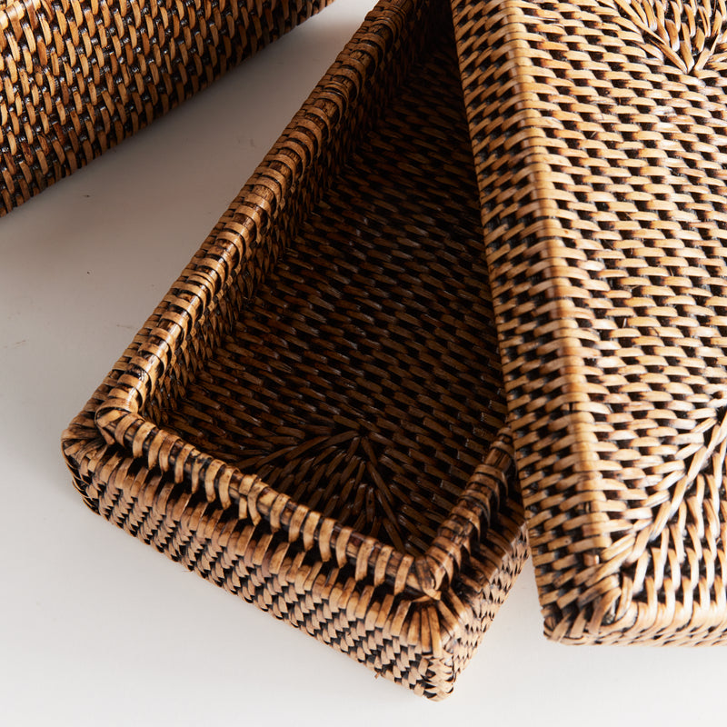 NAPA Home & Garden, BURMA RATTAN RECTANGULAR LIDDED BOXES, SET OF 2,N4TN03BR