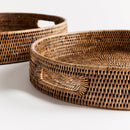 NAPA Home & Garden, BURMA RATTAN ROUND OTTOMAN TRAYS, SET OF 2