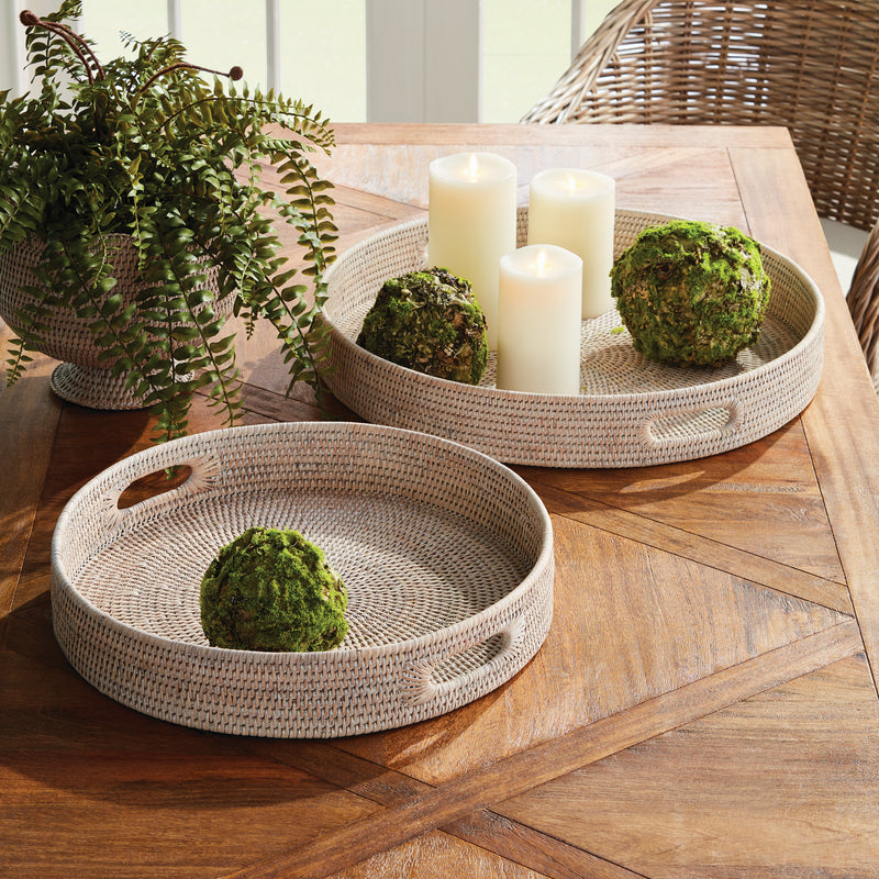 NAPA Home & Garden, BURMA RATTAN ROUND OTTOMAN TRAYS SMALL, SET OF 2,N4TN06WH