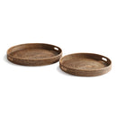 NAPA Home & Garden, BURMA RATTAN ROUND OTTOMAN TRAYS, SET OF 2
