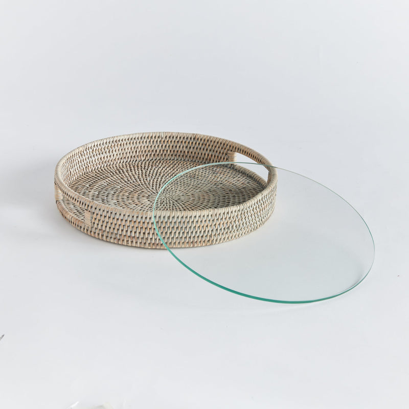 NAPA Home & Garden, BURMA RATTAN ROUND SERVING TRAY
