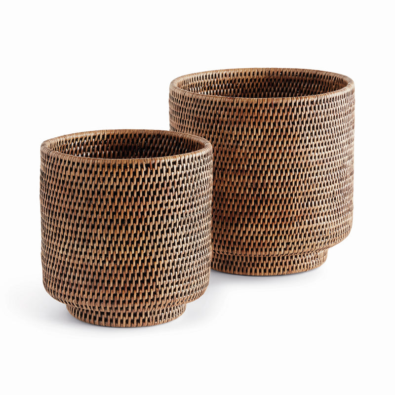 NAPA Home & Garden, BURMA RATTAN CACHEPOTS LARGE, SET OF 2,N5TN13BR