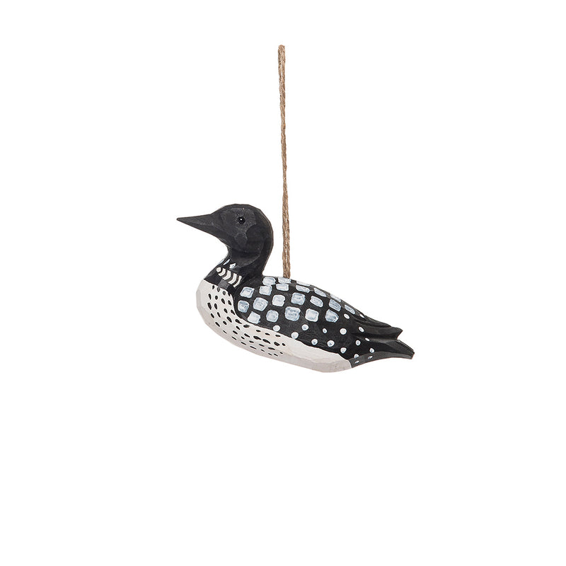 Loon Carved Wood Orn