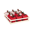 Fabric Apple Table Décor, 3 Asst, 3 of each, 9 Pieces Total in Wooden Tray