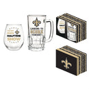 New Orleans Saints, Stemless 17OZ Wine & Beer 16 OZ  Gift Set