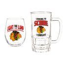 Stemless 17OZ Glass & Tankard 16OZ Gift Set, Chicago Blackhawks