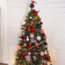 7.5' Tree with 250 LED Lights and 140 Ornaments and Storage Bag, Classic Cardinal