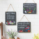 8" x 10" Slate Floral Garden Sign, 3 Asst