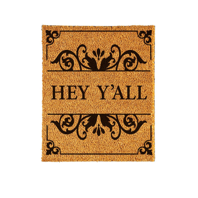 Hey Y'all" Cambridge Greeting Interchangable Coir Mat Panel
