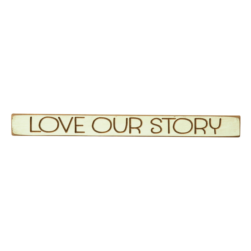 18" Wood Tabletop Sign, Love Our Story