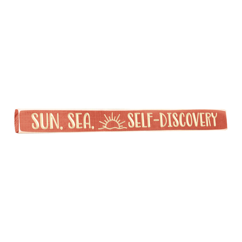 18" Wood Tabletop Sign, Sun. Sea. Self-Discovery