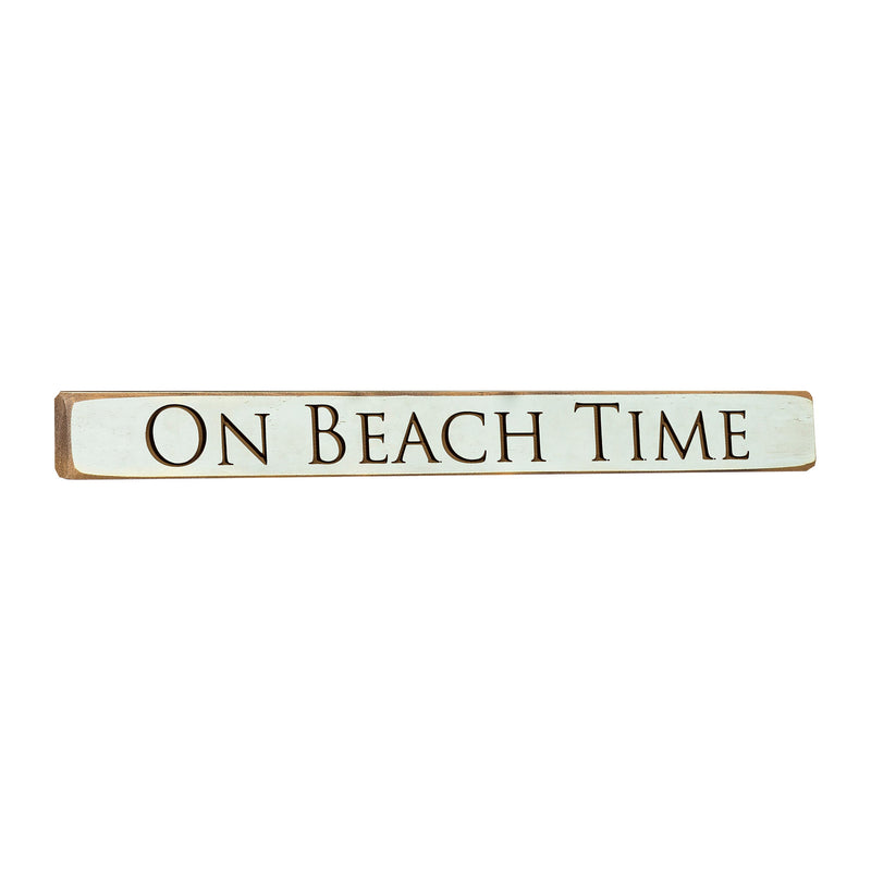 18" Wood Tabletop Sign, On Beach Time