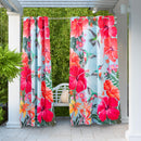 Suede Outdoor Curtain Set of 2, Hummingbirds & Hibiscus, 52 x 84"