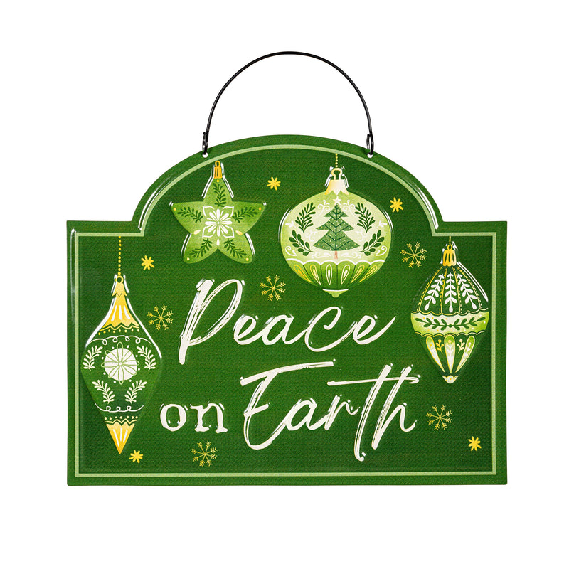 Shades of Green Garden Accent, Printed Metal Hanging Sign, Green Foilage, Asst of 4