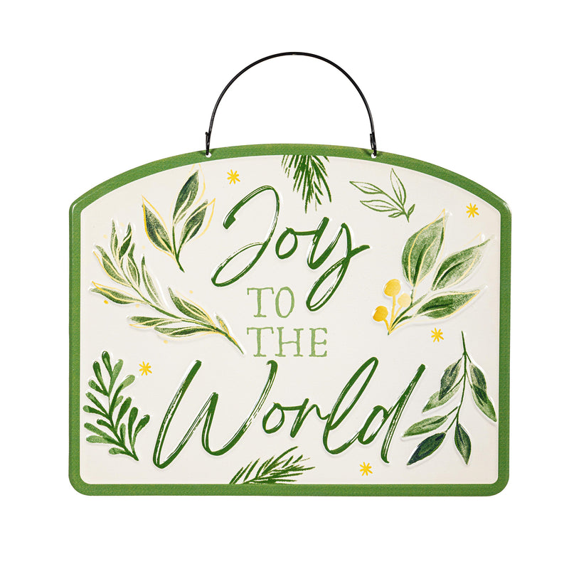 Shades of Green Garden Accent, Printed Metal Hanging Sign, Green Foilage, Asst of 4