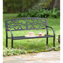 Tree of Life Metal Garden Bench - Black