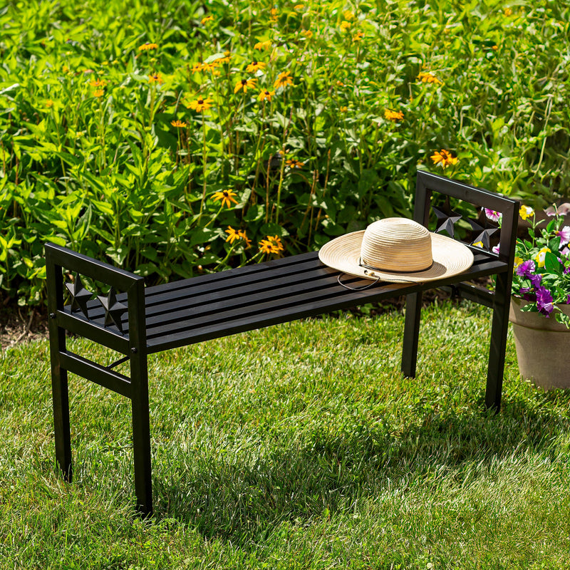Metal Star Backless Bench