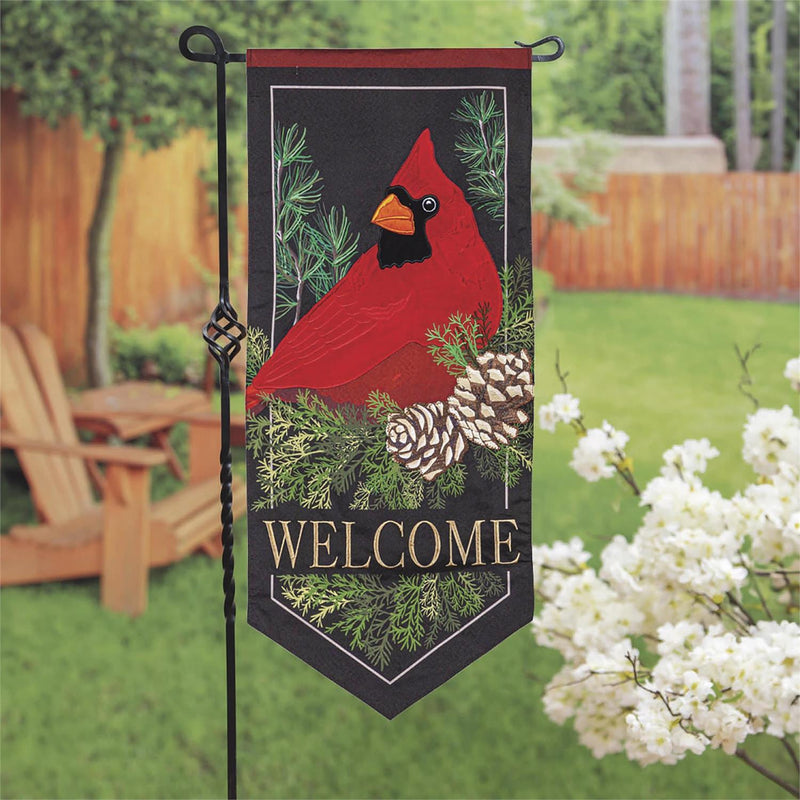 Cardinal and Evergreen Garden Flag