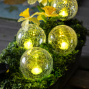 Staked Lanterns with Solar RGB Globes, Set of 4