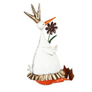 Metal Duck Holding Flower Statuary