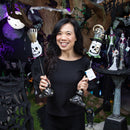 Metal Skeleton Green Head on stand/Skeleton Purple Head on Stand Set of 2,phc300