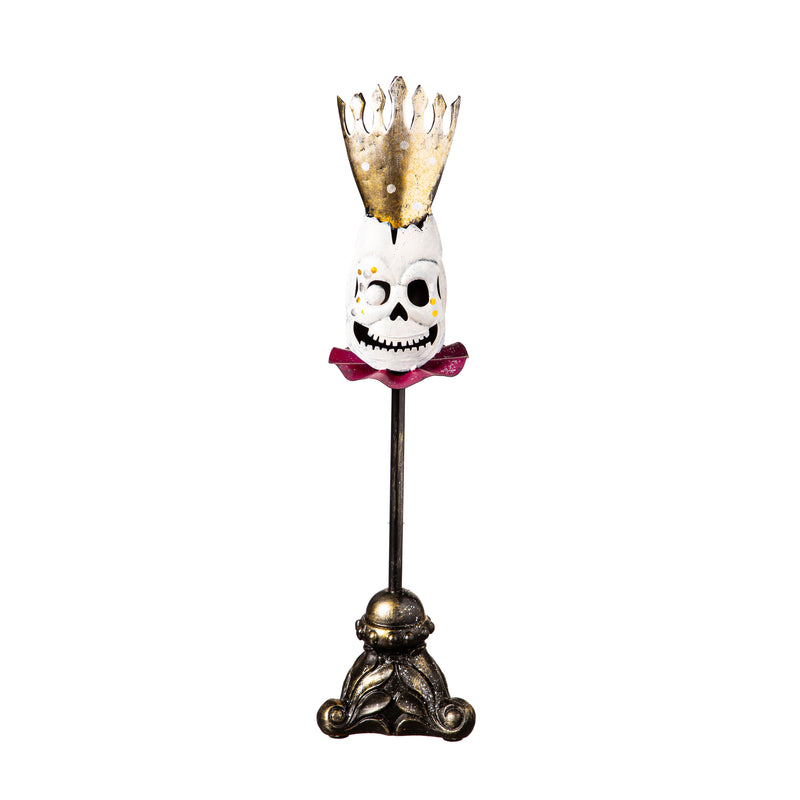 Metal Skeleton Green Head on stand/Skeleton Purple Head on Stand Set of 2,phc300