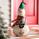 Indoor/Outdoor Vintage Holiday Snowman Metal Christmas Statue