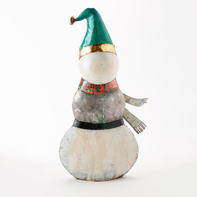 Indoor/Outdoor Vintage Holiday Snowman Metal Christmas Statue