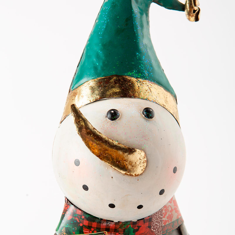 Indoor/Outdoor Vintage Holiday Snowman Metal Christmas Statue