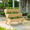Evergreen Garden Tools & Supplies,3 Tiered Fir Garden Planters with Liners,38x34x37 Inches